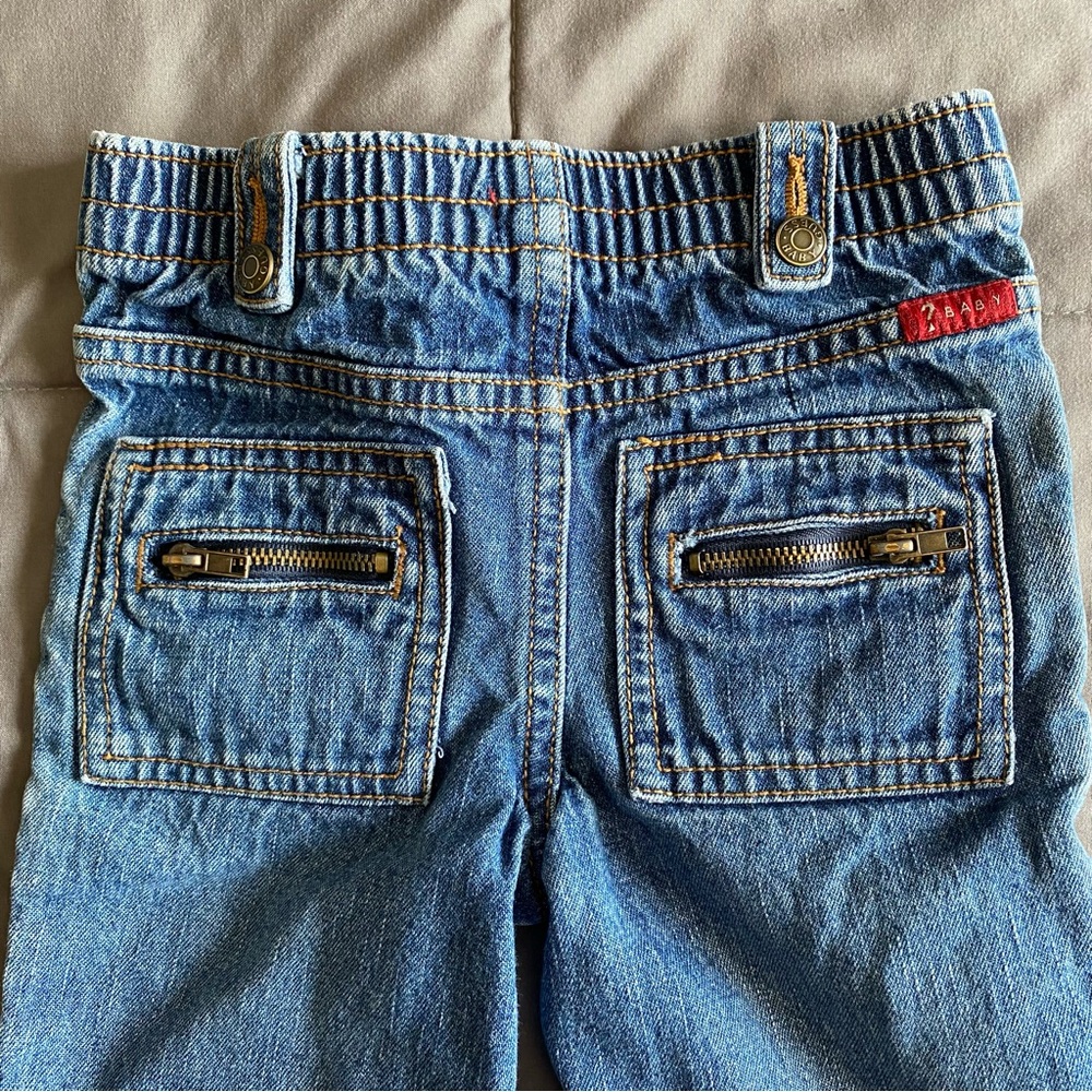 VTG Guess Baby Boy 6/9 Mo Denim Blue Jeans Zipper Pockets Snap Y2K 100% Cotton - Picture 6 of 16